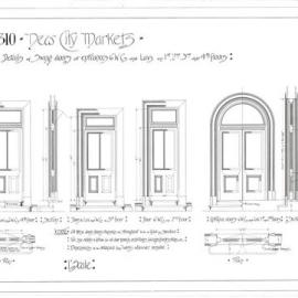 Plan - Details of swing doors at lavatory entrance, Queen Victoria Building (QVB) Sydney, 1892