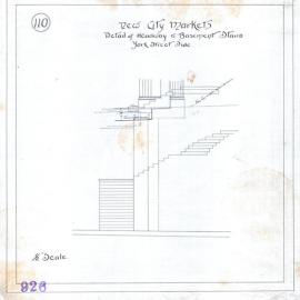 Plan (tracing) - Queen Victoria Building (QVB) - Headway to basement stairs York Street side, 1892