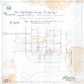 Plan (tracing) - Queen Victoria Building (QVB) - Basement staircase walls, George Street side, 1892