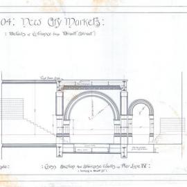 Plan (tracing) - Queen Victoria Building (QVB) - Entrance from Druitt Street, 1892