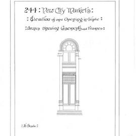 Plan (tracing) - Queen Victoria Building (QVB) - Elevation of opening in triple arches, 1892