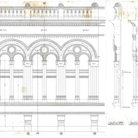Plan - Stonework in triple and recessed bays, Queen Victoria Building (QVB) Sydney, 1892