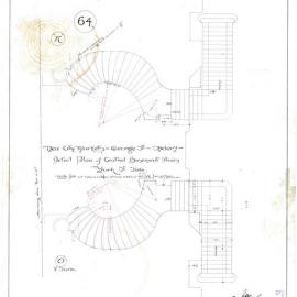 Plan - Queen Victoria Building (QVB) - Tracing - Central basement stairs, York Street side, 1892