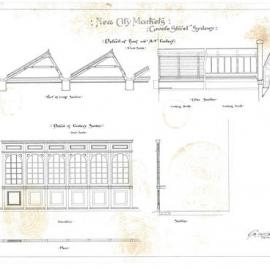 Plan (tracing) - Queen Victoria Building (QVB) - Roof over art gallery, 1892