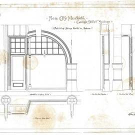 Plan (tracing) - Queen Victoria Building (QVB) - Detail of shop fronts, 1892