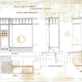 Plan (tracing) - Queen Victoria Building (QVB) - Shop fronts, 1892