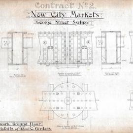 Plan - Queen Victoria Building (QVB) - Tracing - Ground floor ironwork - B and C girders, 1892