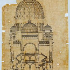 Plan - Queen Victoria Building (QVB) - Transverse section through the centre of the building, Sydney, 1892