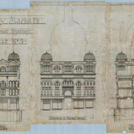 Plan - Queen Victoria Building (QVB) - Transverse sections - between piers 33-34 and piers 18-19, 1892