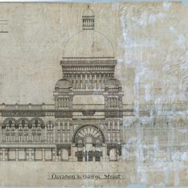 Plan - Queen Victoria Building (QVB) - Elevation to George Street, Sydney, 1892
