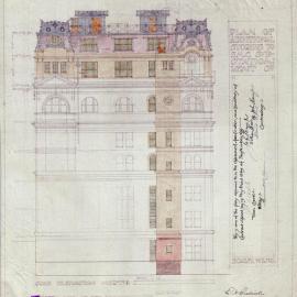 Plan - Elevation of additional storeys Kent Street substation, Kent Street Sydney, 1915