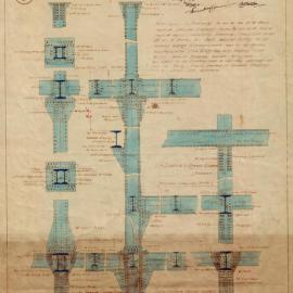 Plan - Stanchions and girders of Kent Street substation and offices, Kent Sydney, 1910