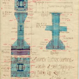 Plan - Battery room details of Electric Light Department building, Kent Street Sydney, 1908