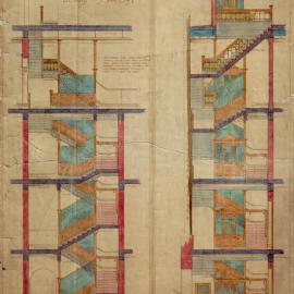Plan - Details of staircase Kent Street substation and offices, Kent Street Sydney, 1910
