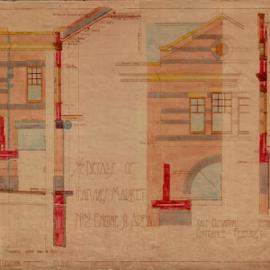 Plan - Details of Market 2 features, Haymarket, 1909