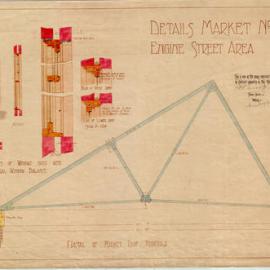 Plan - Roof and window details Market 2, Haymarket, 1909