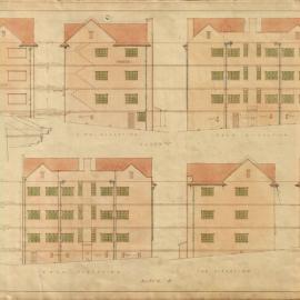 Plan - McElhone Street Elevations Workmen's Dwellings, Dowling Street Woolloomooloo, 1924