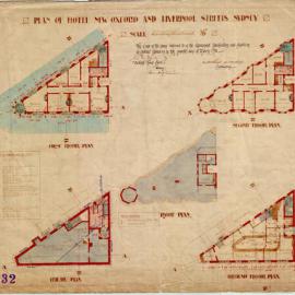 Plan - Burdekin Hotel on the corner of Oxford and Liverpool Streets Darlinghurst, 1911