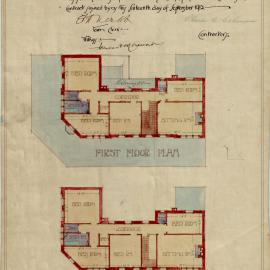 Plan - First and Second Floor of the Royal Oak Hotel, corner of Abercrombie Street and Myrtle Street Chippendale, 1912