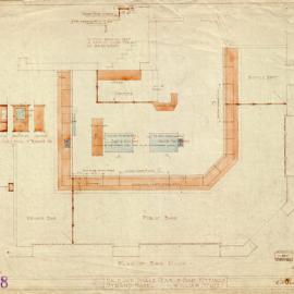 Plan - Bar Room Fittings of the Strand Hotel, corner of William Street and Crown Street Darlinghurst, 1923