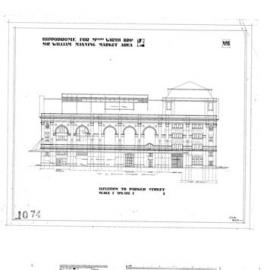 Plans of the Hippodrome: elevation to Parker Street, No 8