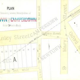 Plans, Borough of Camperdown: Part boundary Municipalities of Newtown & Camperdown. Signed Daniel 