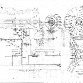 Plan - Archibald memorial fountain, section through pedestal and upper manway roof,  1931