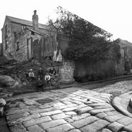 Glass Negative - Children in Cambridge Street The Rocks, circa 1900-1901