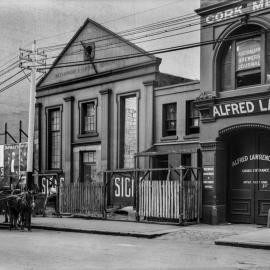 Glass Negative - Commercial buildings in Kent Street Sydney, circa 1908