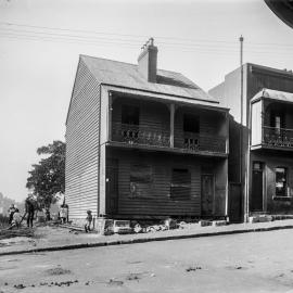 Glass Negative - Buildings targeted for resumption, Harwood Street Pyrmont, 1917