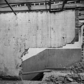 Glass Negative - Interior wall demolition in Elizabeth Street Sydney, 1918