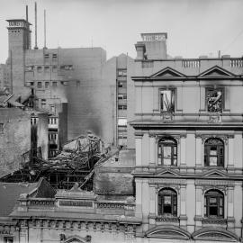 Glass Negative - Crown Studios fire in George Street Sydney, 1918