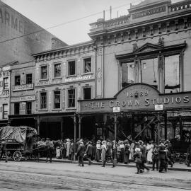 Glass Negative - Crown Studios fire in George Street Sydney, 1918