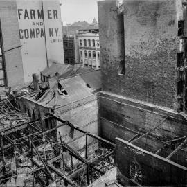 Glass Negative - Crown Studios fire in George Street Sydney, 1918