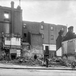 Glass Negative - Building demolition in Grosvenor Street Sydney,1920