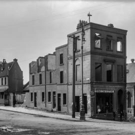 Glass Negative - Building demolition in Grosvenor Street Sydney,1920