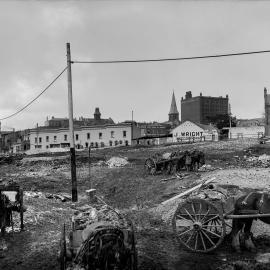 Glass Negative - Construction of City Municipal Market Building Number 2 in Haymarket, 1909