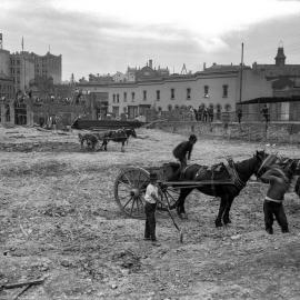 Glass Negative - Construction of City Municipal Market Building Number 2 in Haymarket, 1909