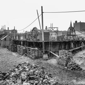 Glass Negative - Construction of City Municipal Market Building Number 2 in Haymarket, 1909