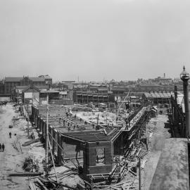 Glass Negative - Construction of City Municipal Market Building Number 2 in Haymarket, 1909