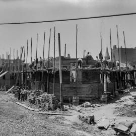 Glass Negative - Construction of City Municipal Market Building Number 2 in Haymarket, 1909
