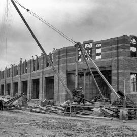 Glass Negative - Construction of City Municipal Market Building Number 2 in Haymarket, 1909
