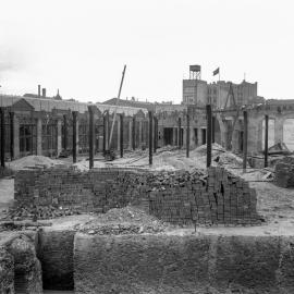 Glass Negative - Construction of City Municipal Market Building Number 2 in Haymarket, 1909