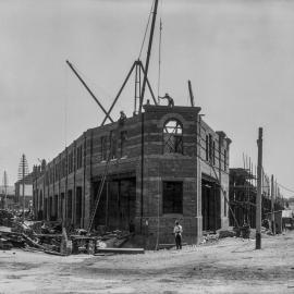 Glass Negative - Construction of City Municipal Market Building Number 2 in Haymarket, 1909