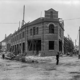 Glass Negative - Construction of City Municipal Market Building Number 2 in Haymarket, 1909