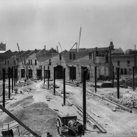 Glass Negative - Construction of City Municipal Market Building Number 2 in Haymarket, 1910