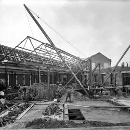 Glass Negative - Construction of City Municipal Market Building Number 2 in Haymarket, 1910