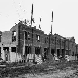 Glass Negative - Construction of City Municipal Market Building Number 2 in Haymarket, 1910