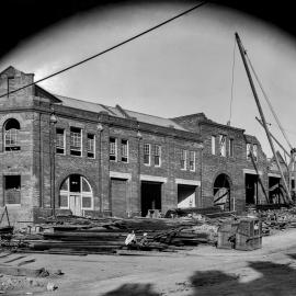 Glass Negative - Construction of City Municipal Market Building Number 2 in Haymarket, 1910