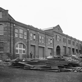Glass Negative - Construction of City Municipal Market Building Number 2 in Haymarket, 1910